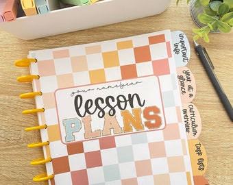 Printable Editable Teacher Lesson Planner for 2023 - 2024 School Year - Digital Download - Neutral Retro Vibes Theme