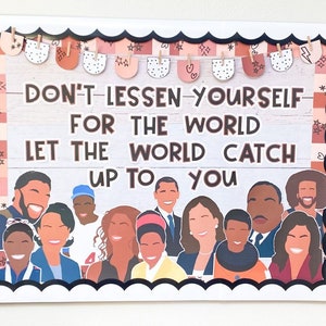 Black History Month Themed druckbare Pinnwand-Set oder Tür-Dekor für Klassenzimmer mit inspirierenden Zitaten