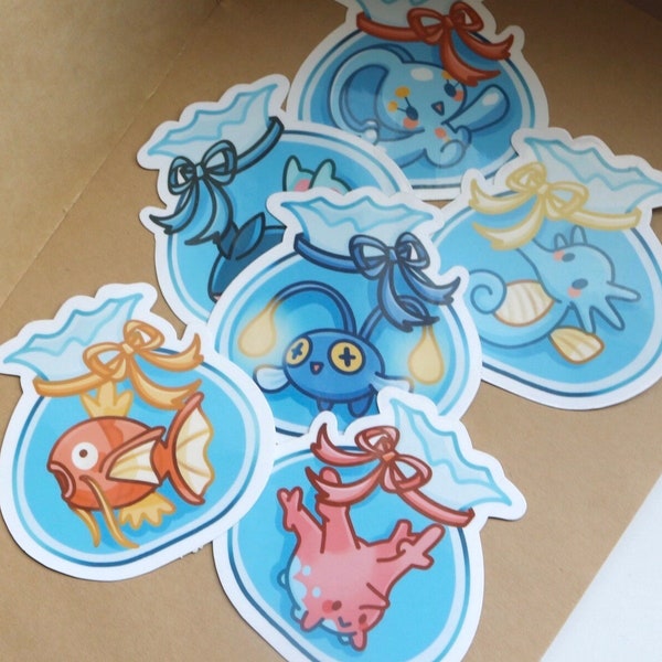 fish bag creatures vinyl stickers