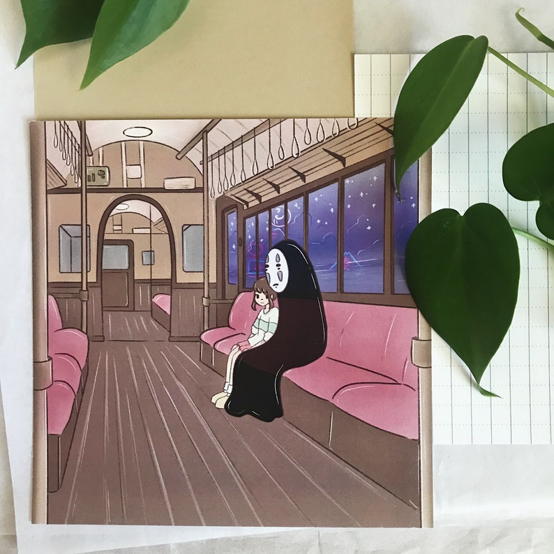 aesthetic spirited away train scene art print studio