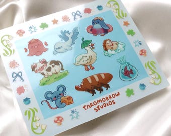 animal doodles v.2 clear sticker sheet