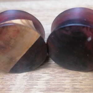 1 Pair of 26mm Handmade Resin and Olive wood Plugs