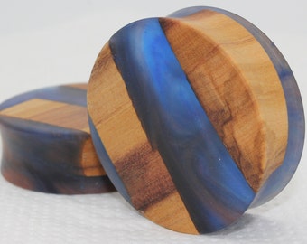 1 pair of Plugs 42 mm resin and olive wood