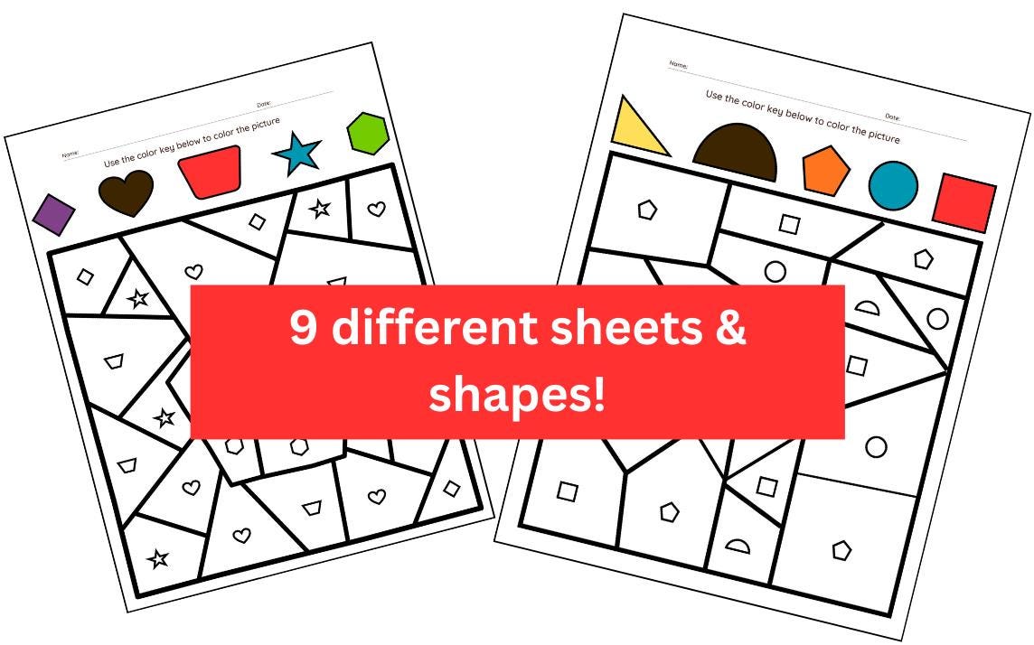 Color by Shape Printable | Preschool Math & Geometry Activity | Early ...