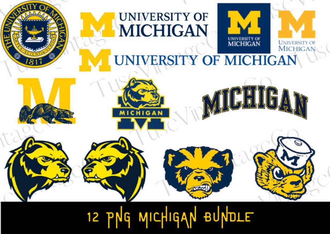 University of Michigan Png Michigan Wolverines Png Michigan Etsy