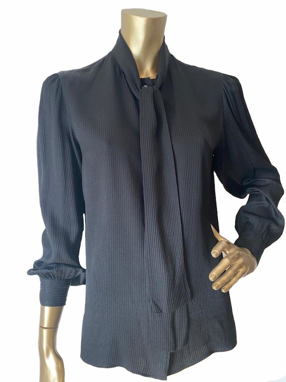 YVES SAINT LAURENT Rives Gauche black silk pussy-b