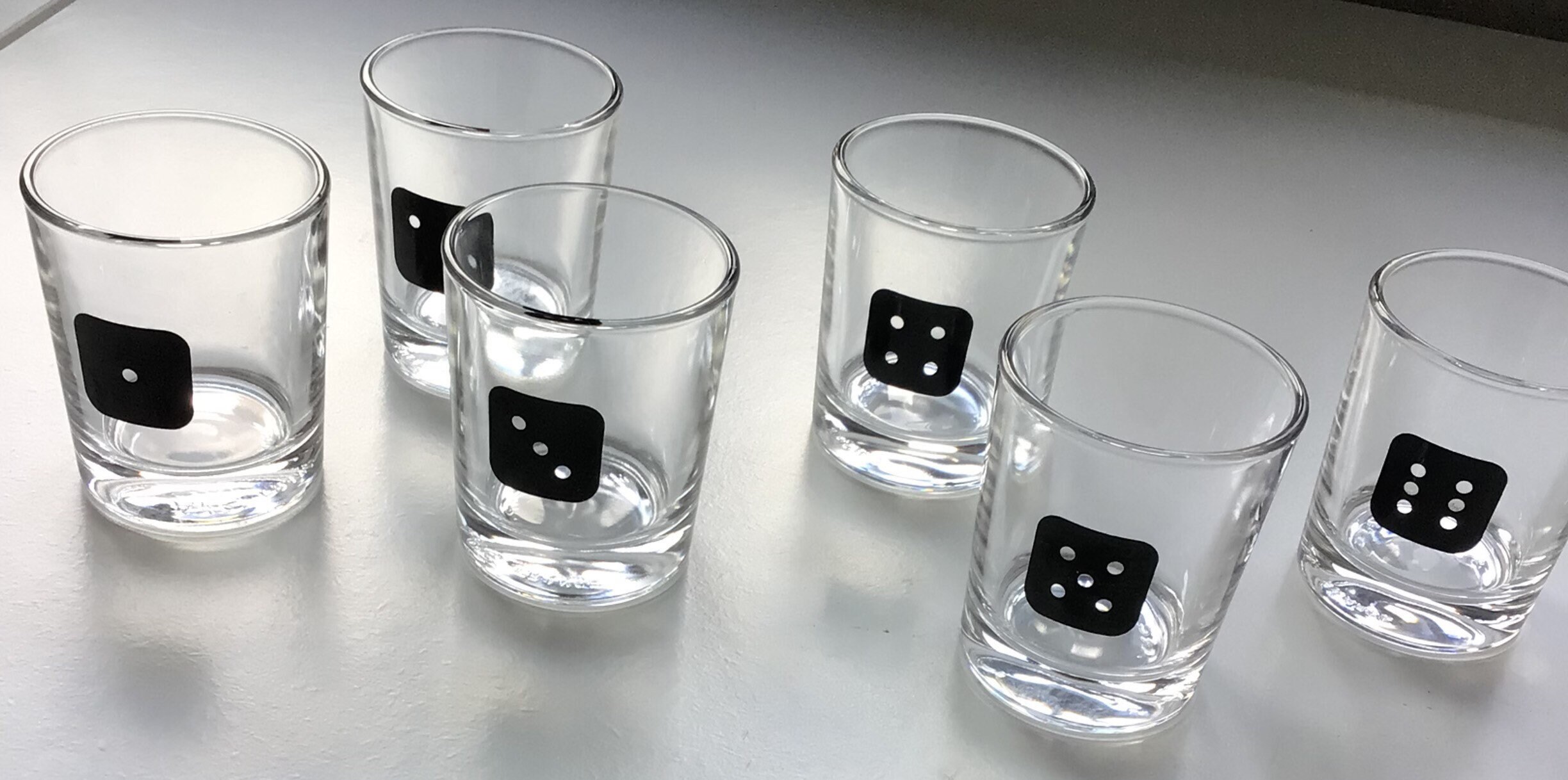 Shot glasses dice painted numbers dice games man cave cocktail Etsy