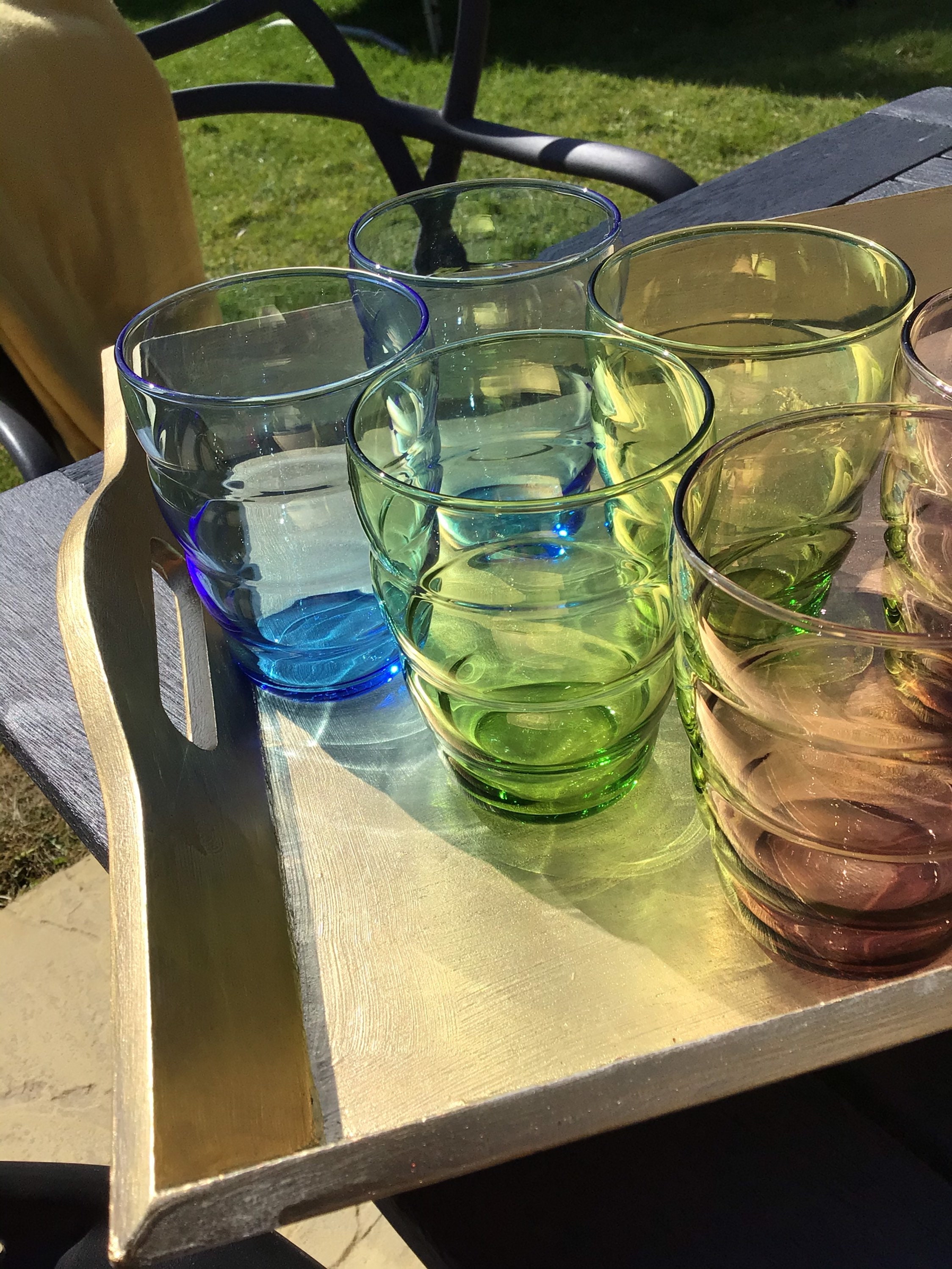 Vintage IKEA drinking glasses. 6 harlequin 2 blue 2 green 2 Etsy