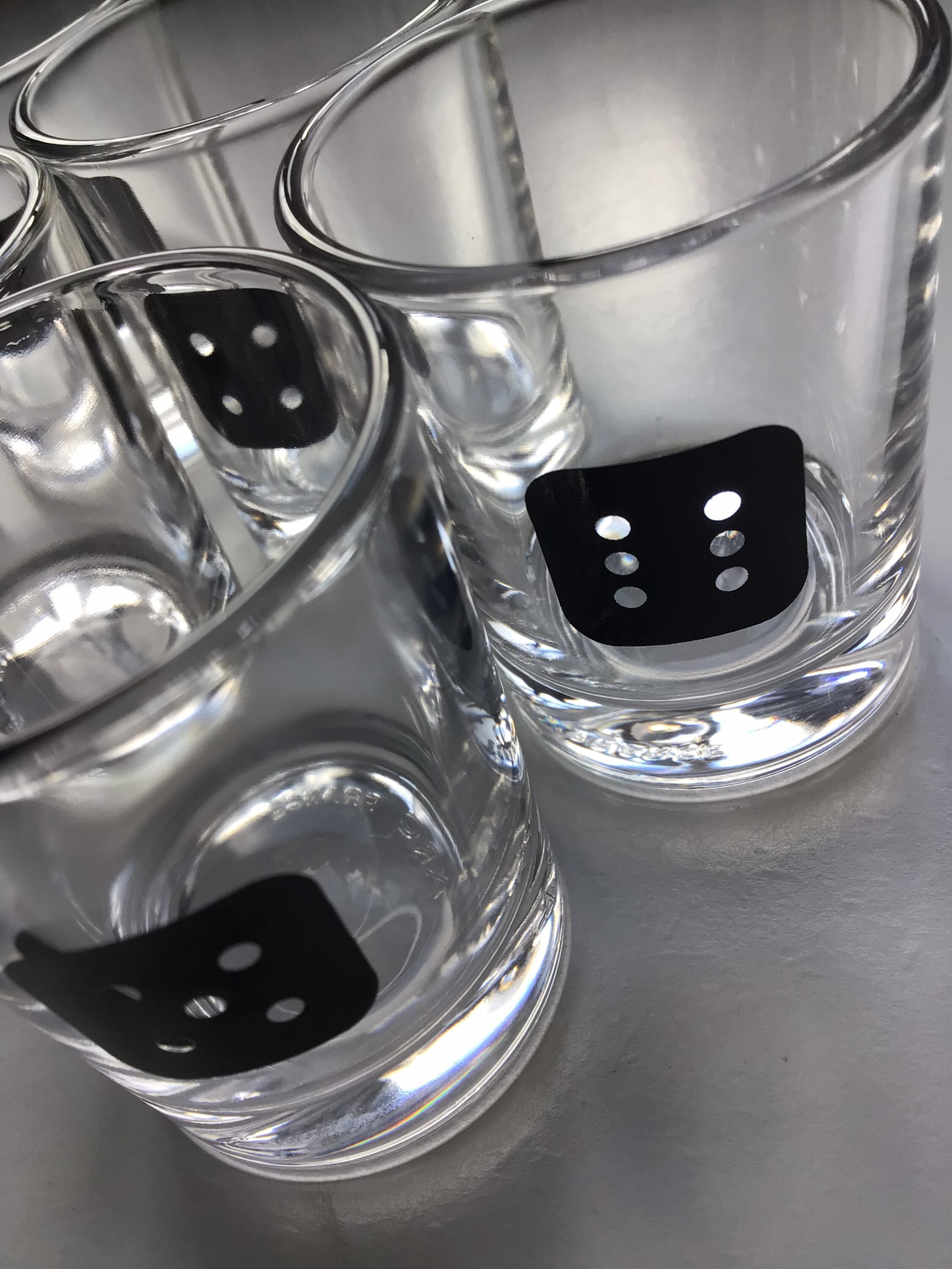 Shot glasses dice painted numbers dice games man cave cocktail Etsy