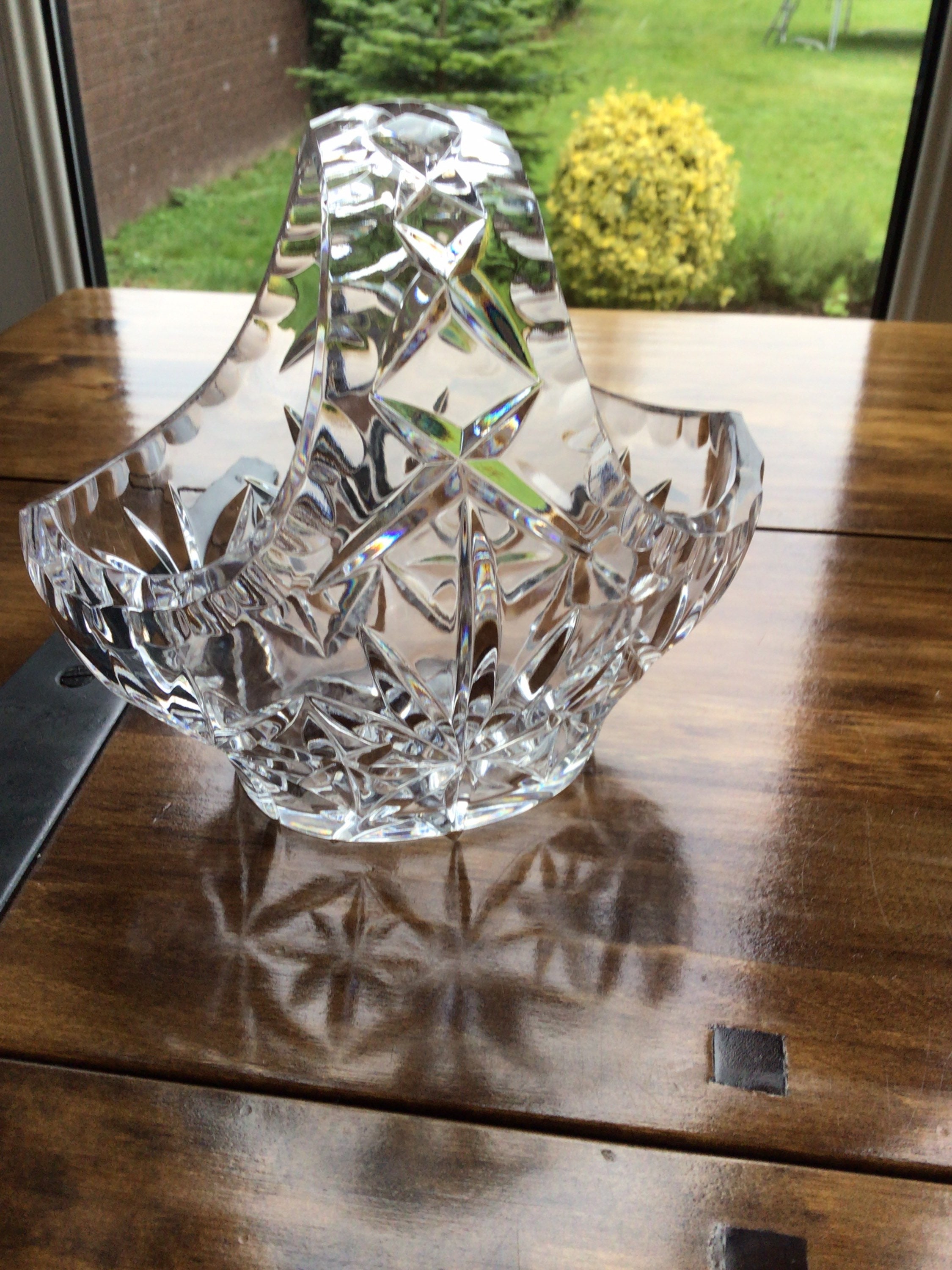 Lead crystal basket medium sized sweet dish body bowl trinket Etsy