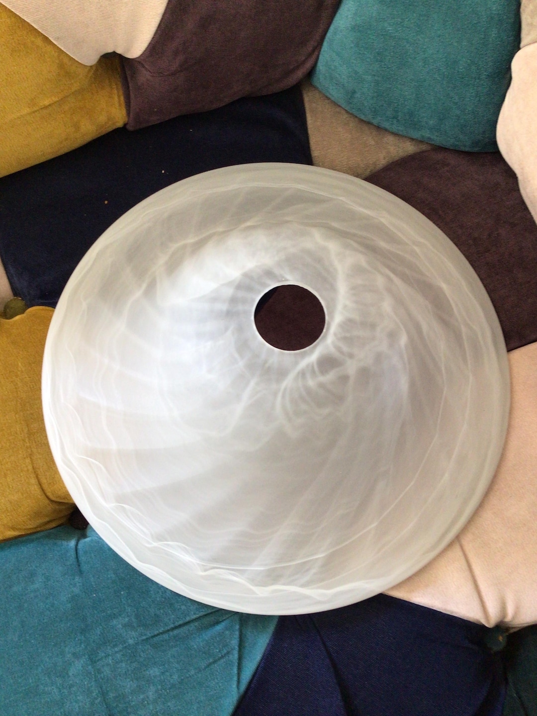 Extra Large Cloudy Swirl Thick Chunky Glass Shade Ceilings or Lamp ...