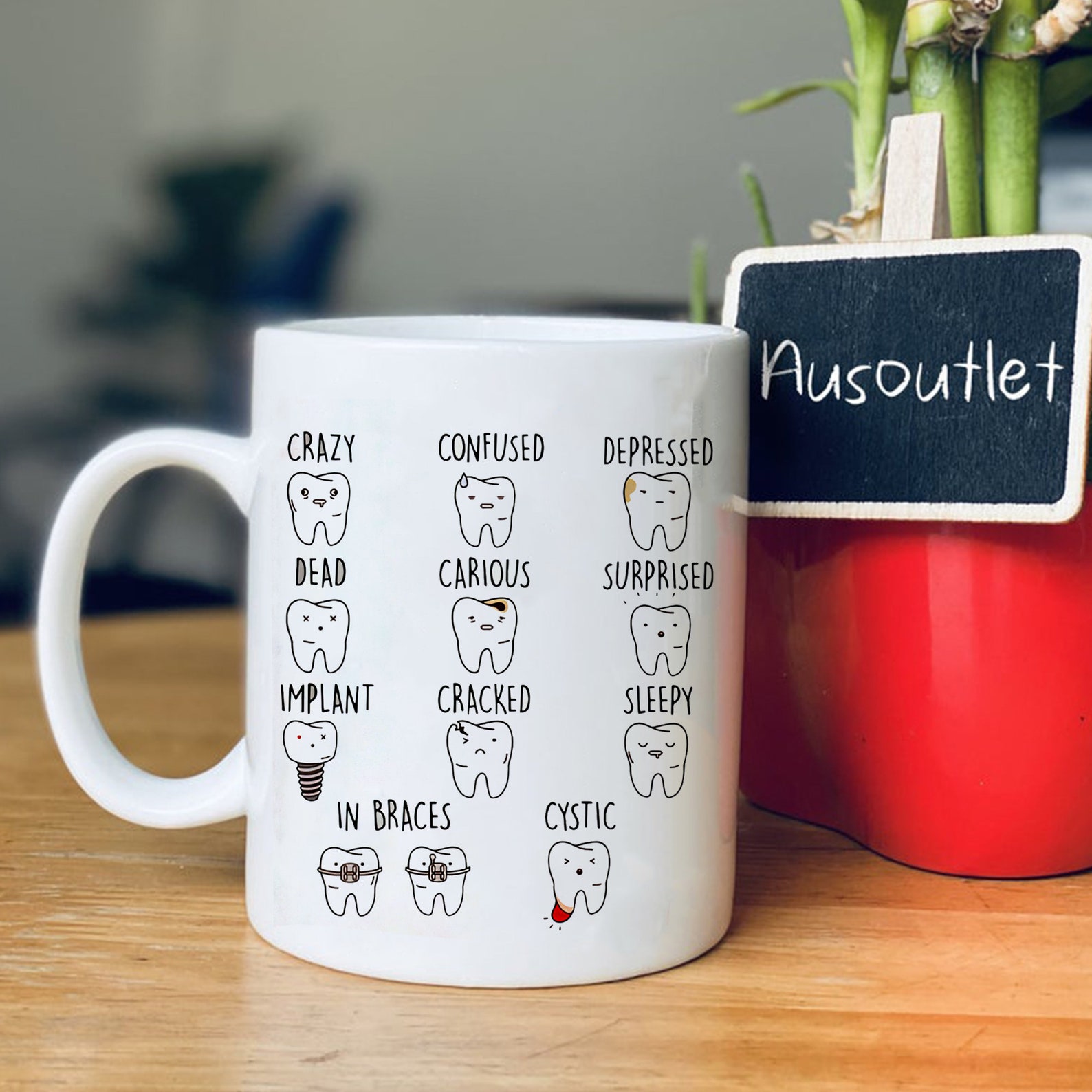 Dentist Set Of Teeth Mug Funny Teeth Mug Etsy