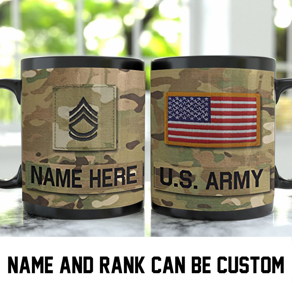 US Army Personalized Enlisted Mug Custom Name And Rank For US Etsy