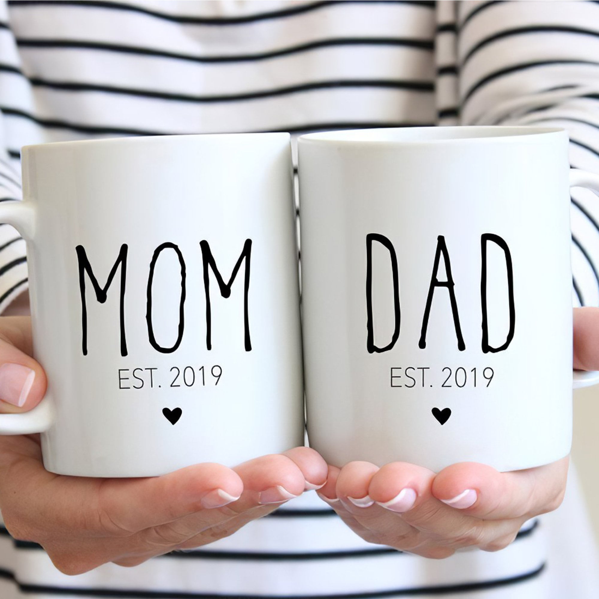 New Mom and Dad Mugs Personalized Mom Est Dad Est Mug Gifts Etsy