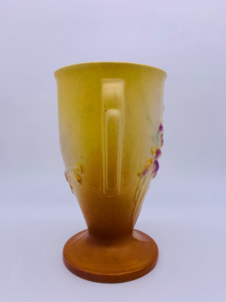 Roseville Pottery Vase 1937 Yellow Ixia Vase 8547 Etsy