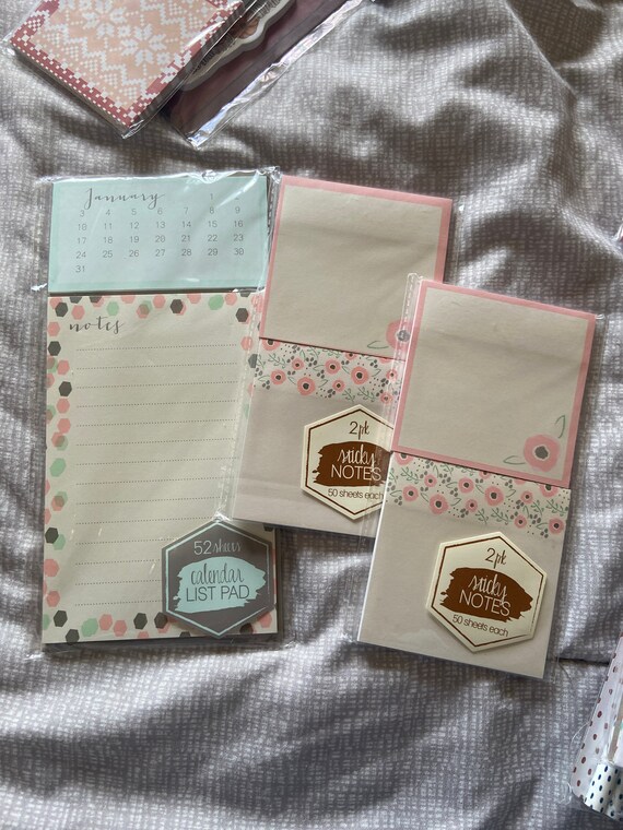 Pink Note Pad Set Etsy