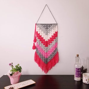Boho Crochet Wall Hanging Pattern DIY Wall Hanging image 8