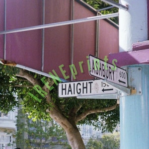 DIGITAL: Photo Print of the Haight-Ashbury sign in San Francisco, California. Taken with 35mm film.