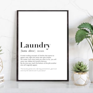 Laundry Definition Print | wall art Decor | minimalist| gifts for friends  | novelty prints| funny humour prints |gift for mum