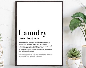 Laundry Definition Print | wall art Decor | minimalist| gifts for friends  | novelty prints| funny humour prints |gift for mum