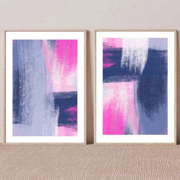 Navy Abstract Art Etsy UK