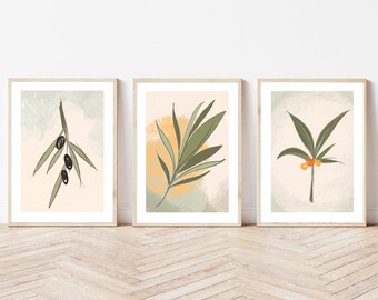 Abstract Art Prints | wall art decor | green yellow art print | Minimalist art | modern art prints | Kitchen wall prints olive tree
