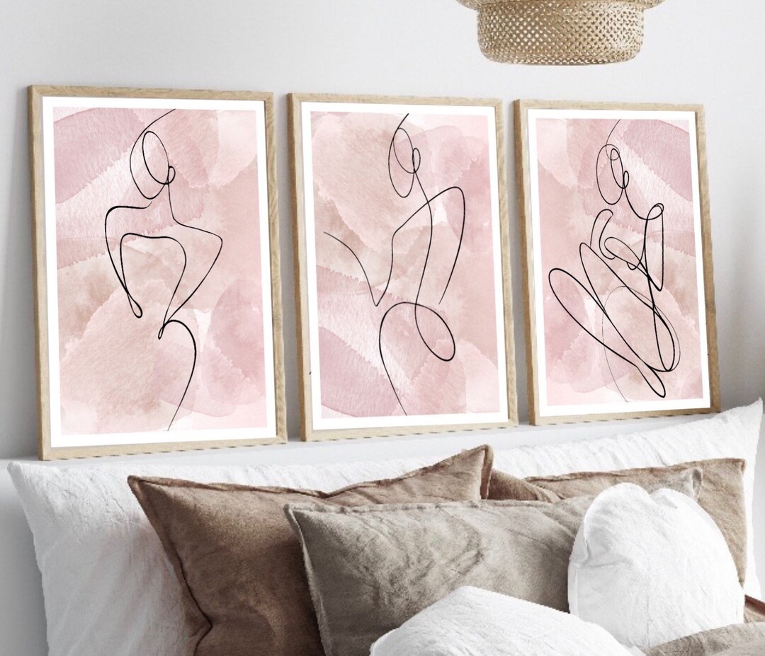 Woman Line Art Print | Wall Art Decor|romantic Art Prints | Set of 3 ...
