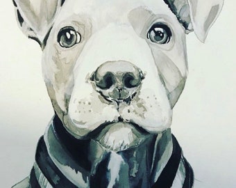 Custom Watercolor Dog Portrait, Personalized Pet Art, Hand painted Animal Portrait, Unique Gift for Dog Lovers, Dog Memorial Artwork