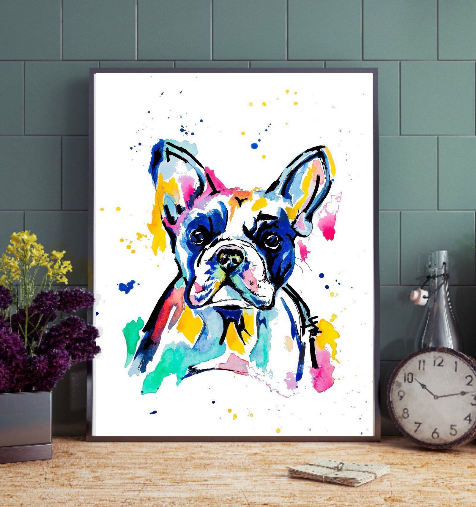 French Bulldog Print Wall art decor Frenchie Bulldog Etsy 日本