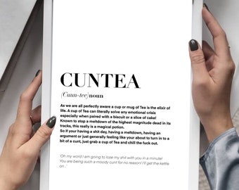 Cuntea Definition Print | wall art Decor | minimalist| gifts for friends  | novelty prints| funny humour print| rude prints joke gift