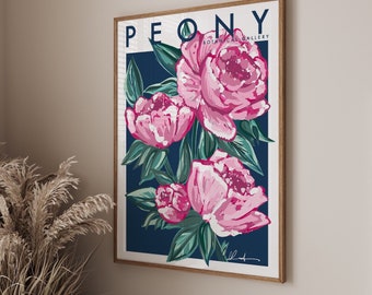 Peony wall Art Print | Floral Abstract Print | Pop art | botanical prints | bright colours | kitchen dining wall art decor| floral decor