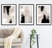 Acrylic Paint abstract Art Prints| Black Beige cream grey| Neutral decor| Natural decor | block colour brush strokes | set of 3 | mono 