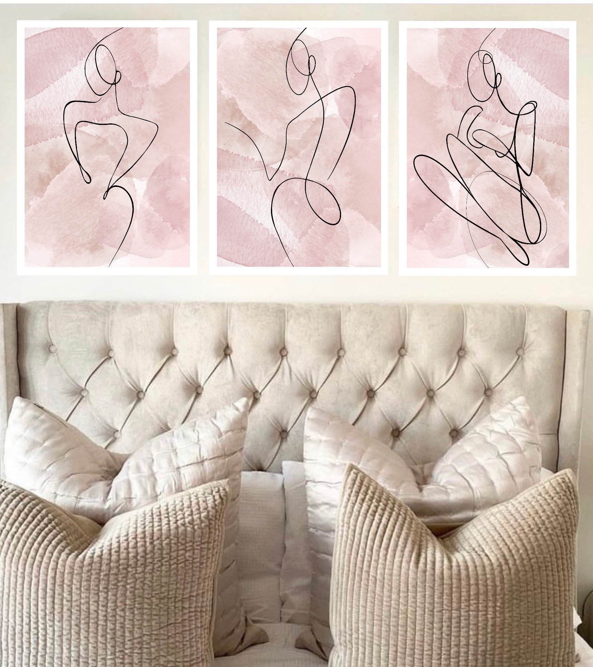 Woman Line Art Print | Wall Art Decor|romantic Art Prints | Set of 3 ...