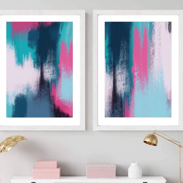 Hot Pink Teal Etsy