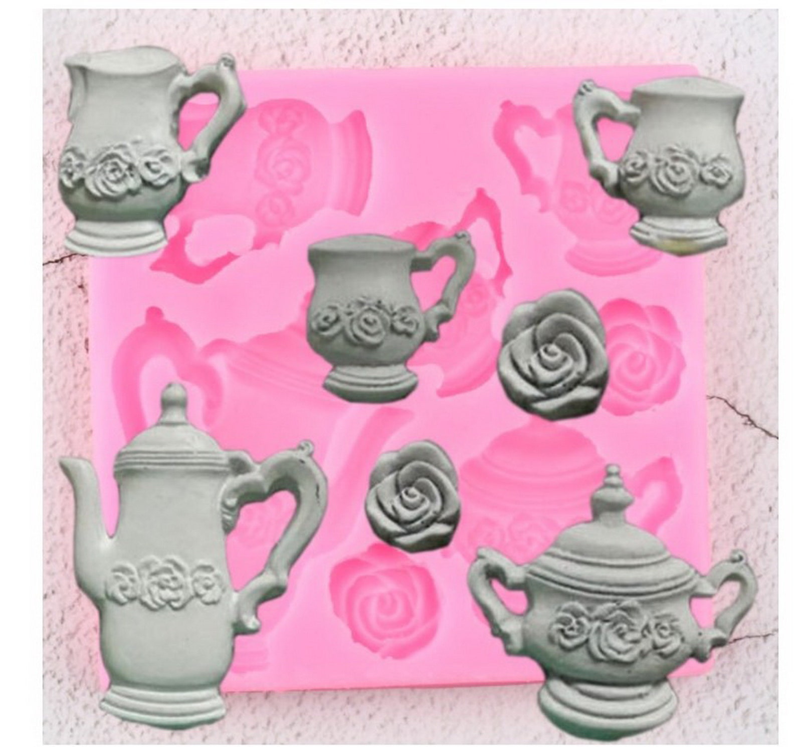 Teapot Tea Cup Silicone Mold Fondant Cake Cupcake Decorating Etsy