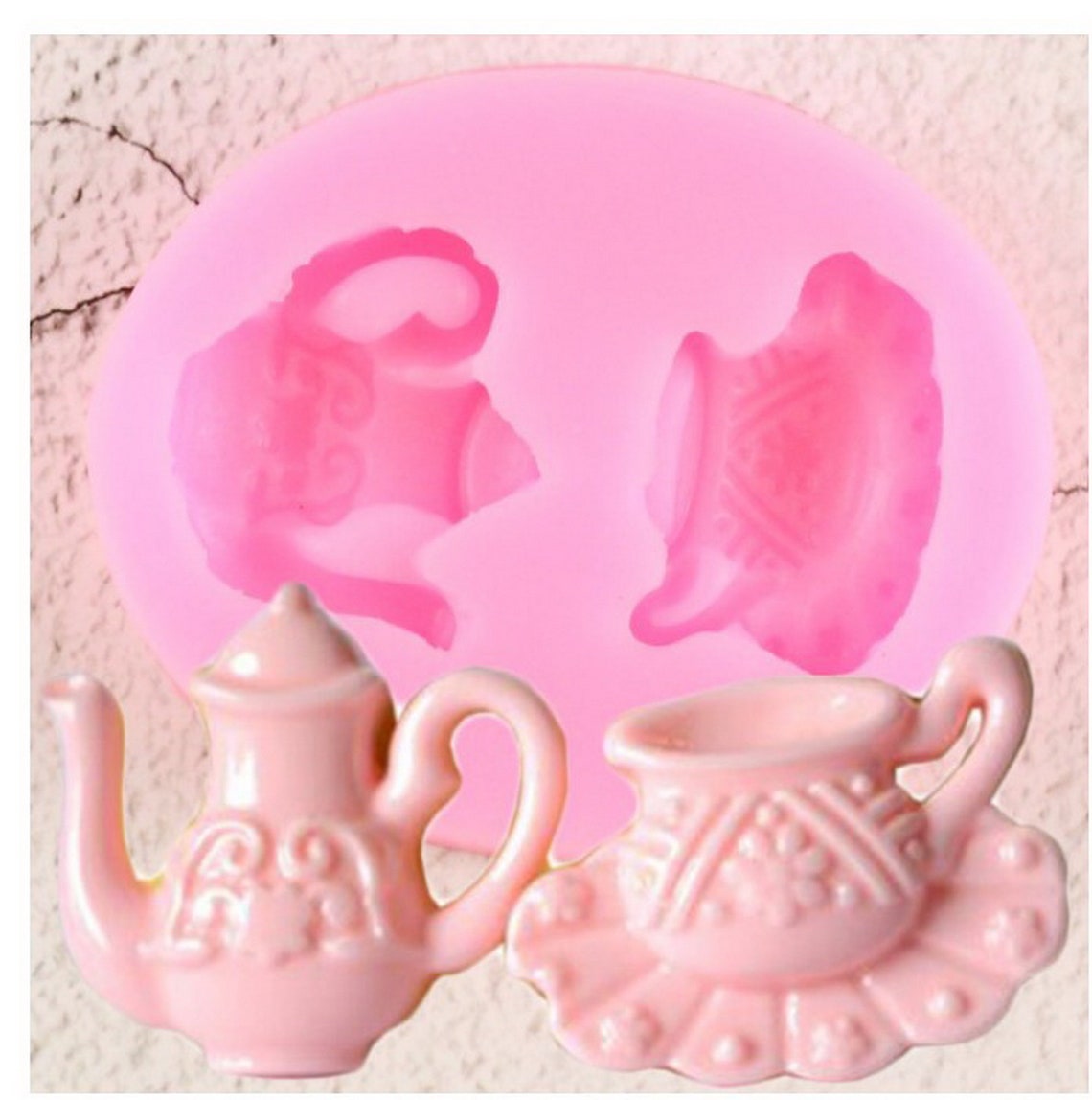 Teapot Tea Cup Silicone Mold Fondant Cake Cupcake Decorating Etsy
