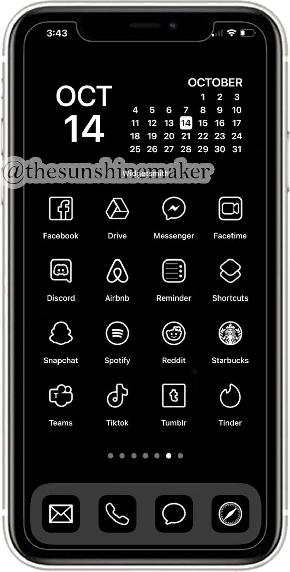 Ios 14 Minimalist Black Outline Icon Pack | Aesthetic Home Screen ...