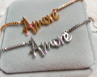 Amore Name Necklace - Etsy