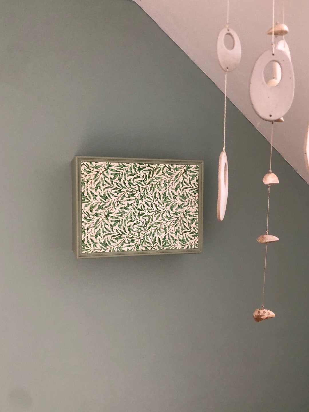 Available as Fuse Box Cover or Cupboard. Green Painted, William Morris