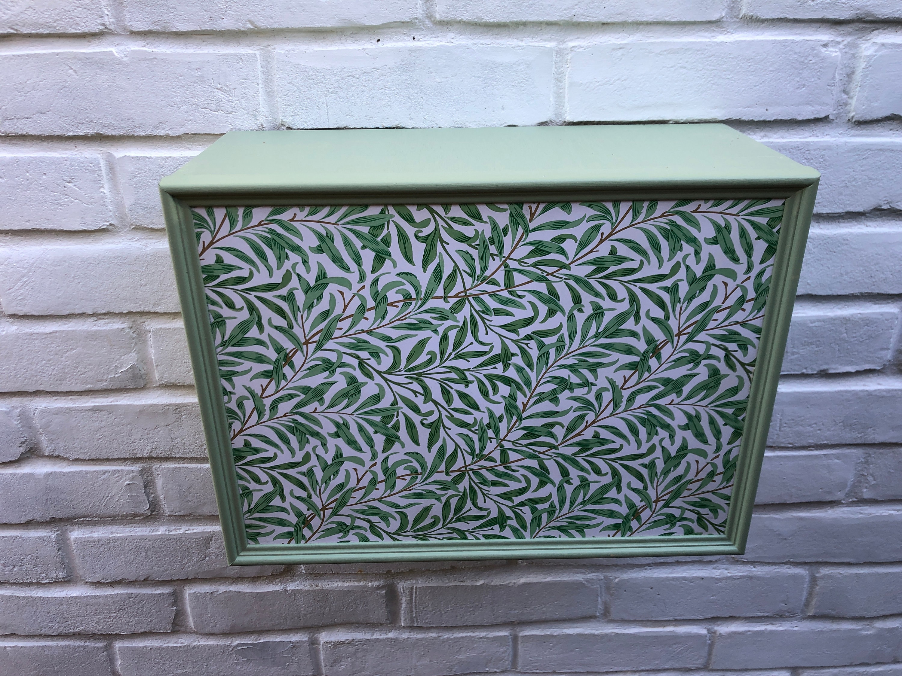 Available as Fuse Box Cover or Cupboard. Green Painted, William Morris