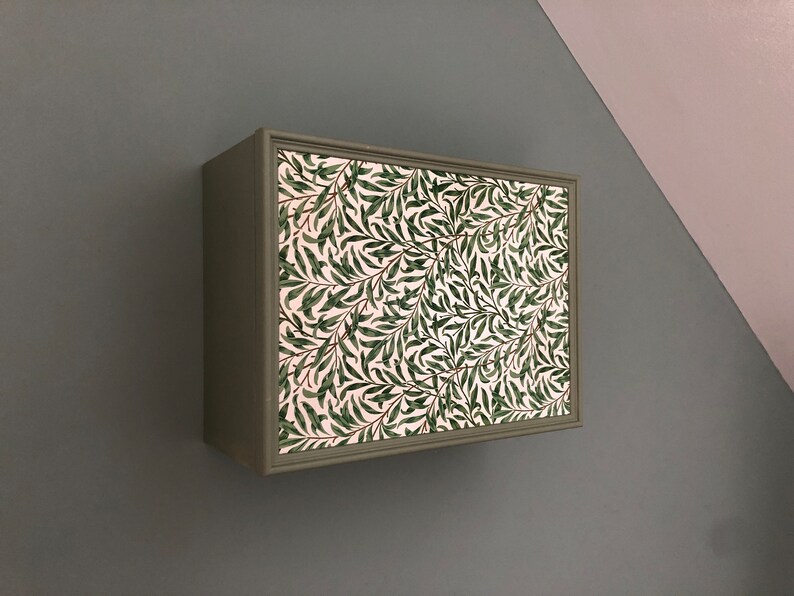 Available as Fuse Box Cover or Cupboard. Green Painted, William Morris