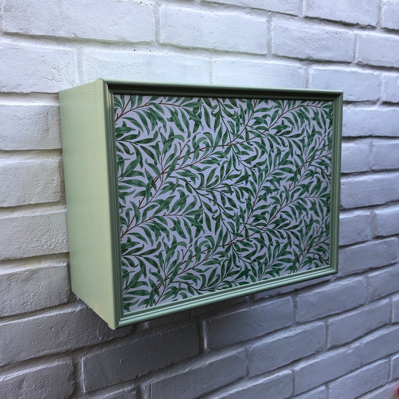 Available as Fuse Box Cover or Cupboard. Green Painted, William Morris