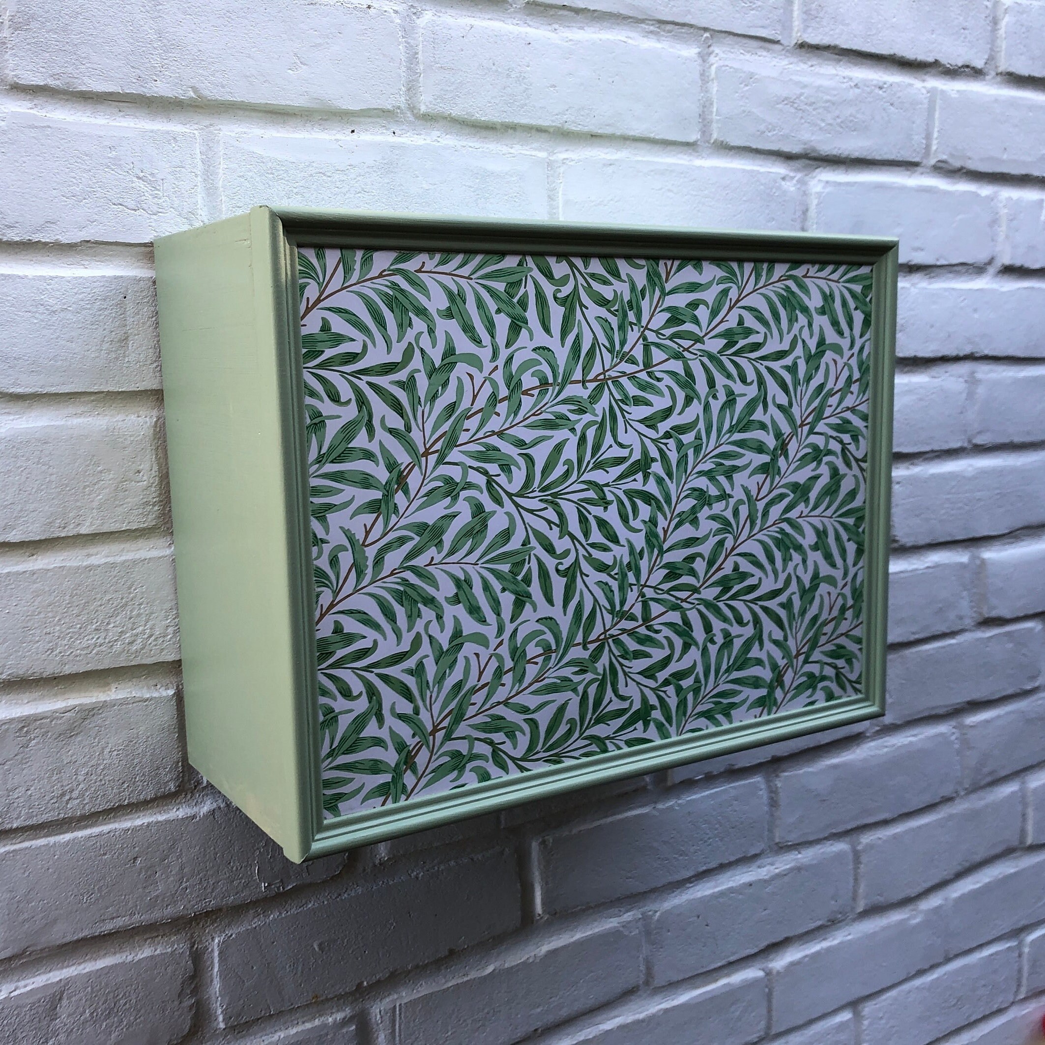 Available as Fuse Box Cover or Cupboard. Green Painted, William Morris