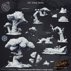 Swamp Terrain & Scatter Models - Castnplay | Props | Dungeons and Dragons | DnD | Wargaming | 'Swamp Terrain'