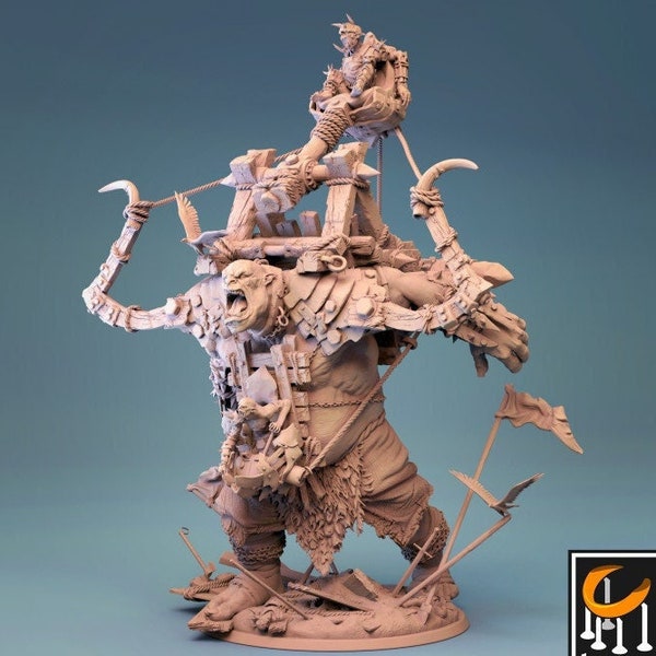 Ogre Seige Catapult Miniature - Lord of the Print | Troll Artillery Model | Ogor Mawtribe | Dungeons and Dragons | DnD | Wargaming