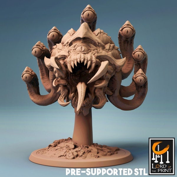Beholder Miniature - Lord of the Print | Eye Tyrant of the Underdark Model | Mindflayer | Dungeons & Dragons | DnD | Wargaming