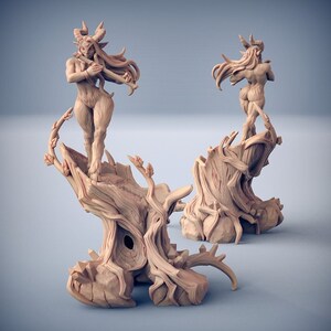 Satyr Druid Miniature - Artisan Guild | Beastfolk Shaman | Female Faun Pinup | Dungeons and Dragons | DnD | Wargaming | Tabletop | Nihae