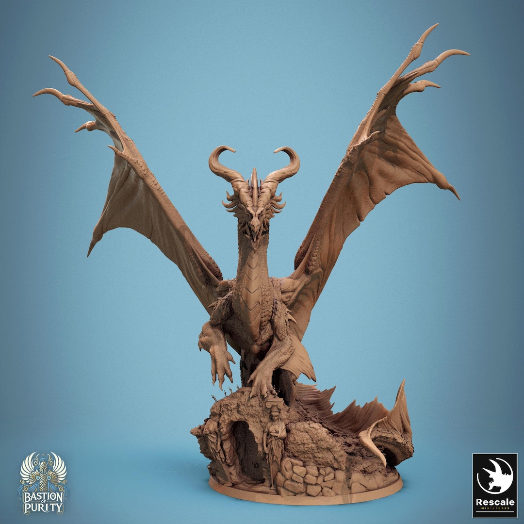 Colossal Bronze Dragon Miniature - Rescale Miniatures | Giant Ancient ...