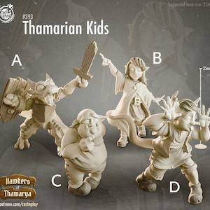 Children of Different Races - Castnplay | Orc Tiefling Dragonborn Elf Townsfolk Model | Dungeons & Dragons | DnD | Wargaming | Thamarian Kid