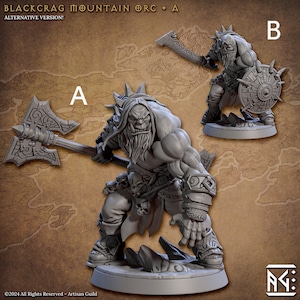 Orc Barbarian Infantry Miniatures - Artisan Guild | Orruk Bonesplitterz Models | Dungeons and Dragons | DnD | Wargaming | Blackcrag Orcs